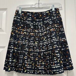 JCrew Navy pattern pleated skirt